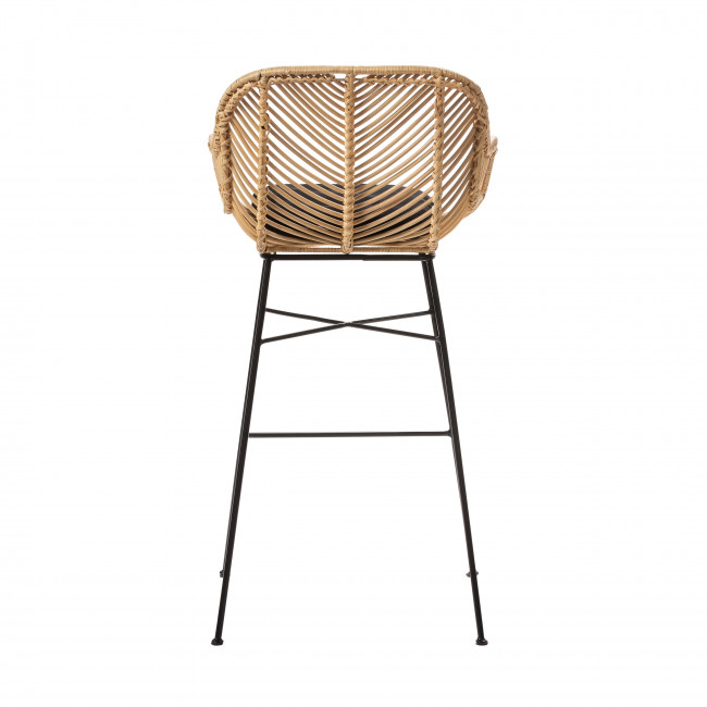 Nunuhai - Lot de 2 tabourets de bar en rotin 68cm