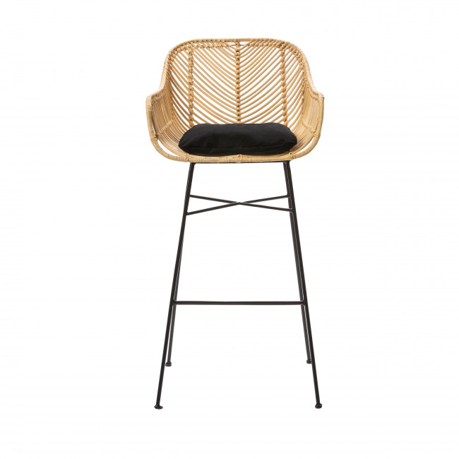 Nunuhai - Lot de 2 tabourets de bar en rotin 76cm