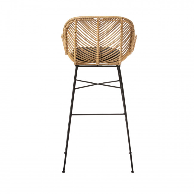 Nunuhai - Lot de 2 tabourets de bar en rotin 76cm