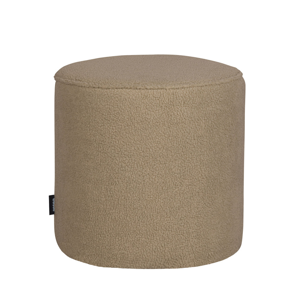 sara - pouf rond en velours ø46cm - couleur - beige