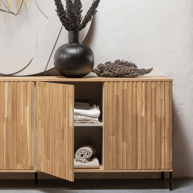 New gravure - Buffet 4 portes en bois L200cm