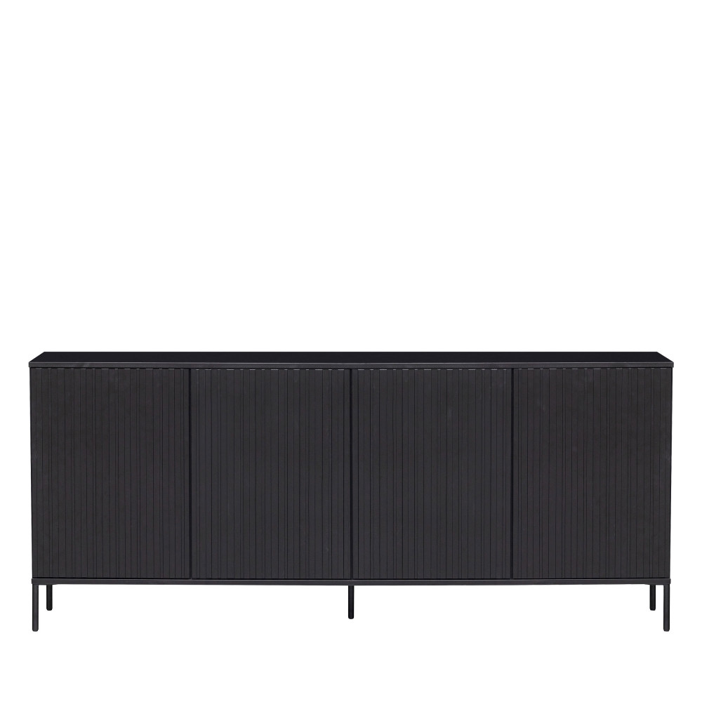 New gravure - Buffet 4 portes en bois L200cm - Couleur - Noir