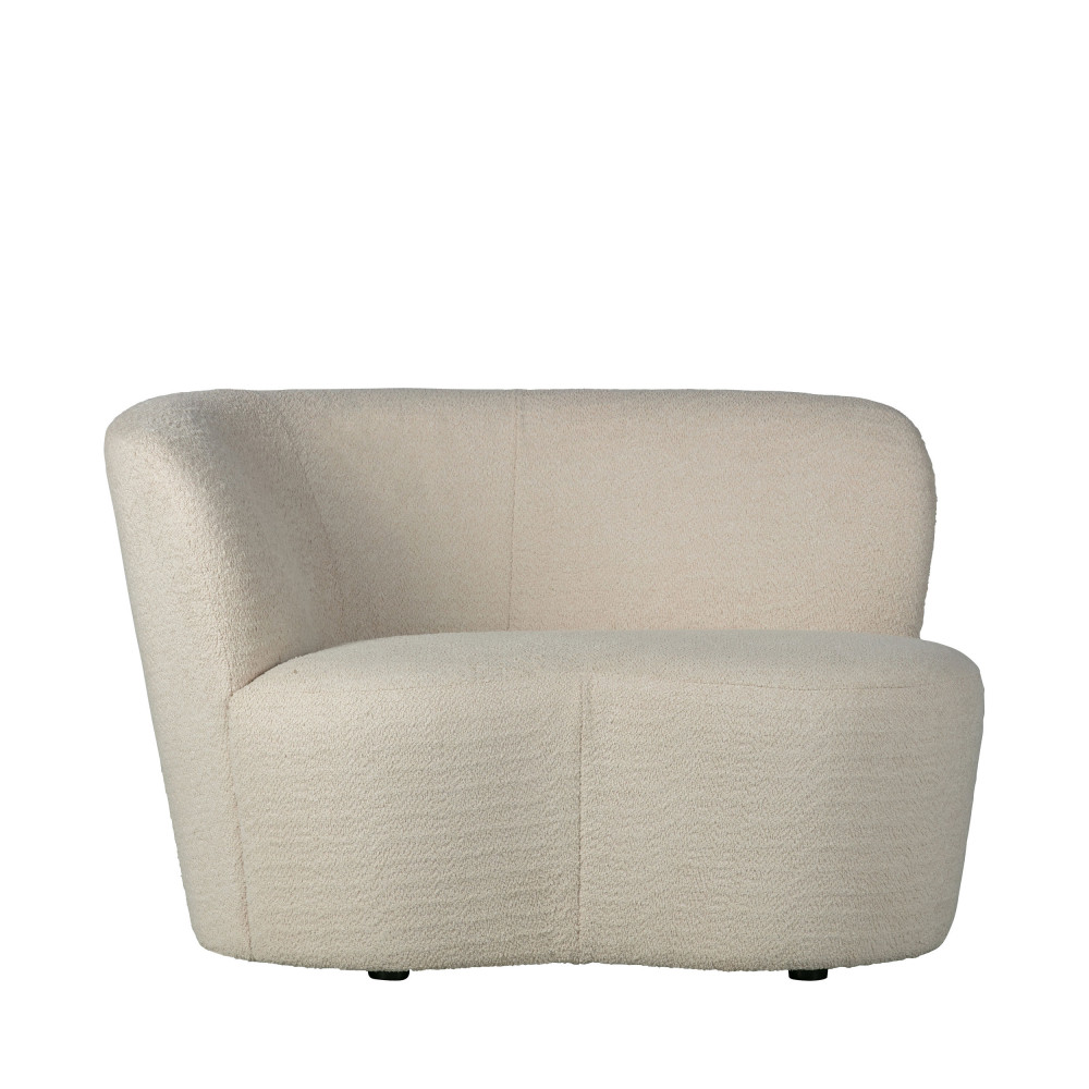 Stone - Fauteuil angle gauche en tissu bouclette - Couleur - Ecru