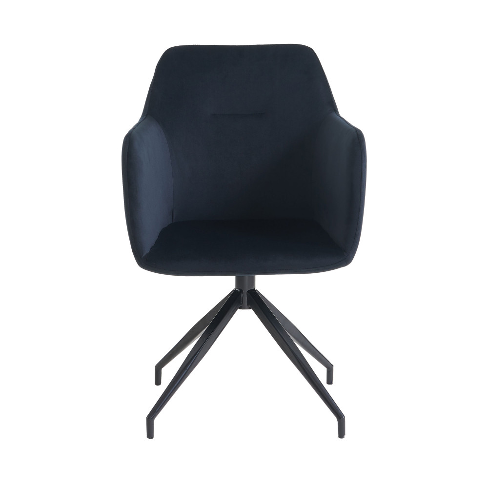 Nate - Chaise de bureau en velours - Couleur - Noir