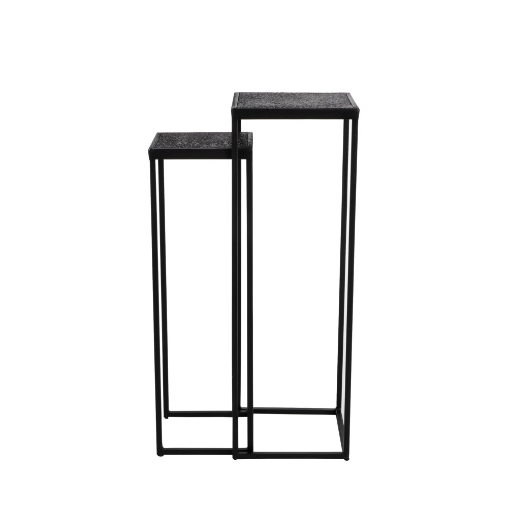 Binbrook - Lot de 2 sellettes indoor/outdoor en métal - Couleur - Noir