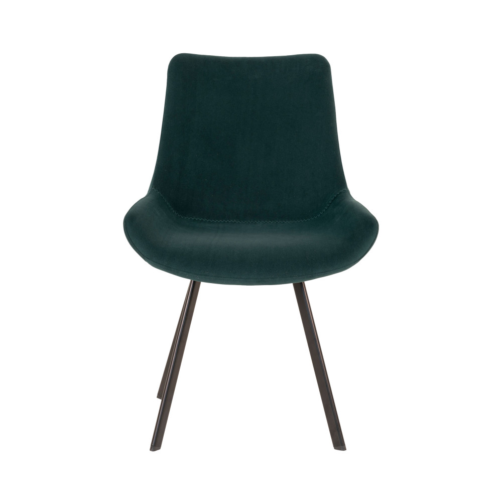 Memphis - Lot de 2 chaises en velours et métal - Couleur - Vert forêt