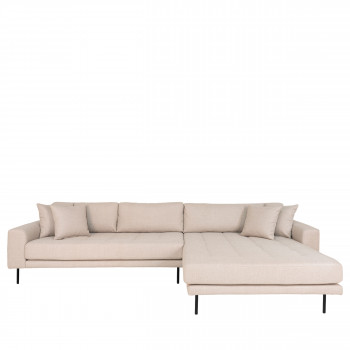 Lido - Canapé d'angle droit en tissu pieds métal L290cm