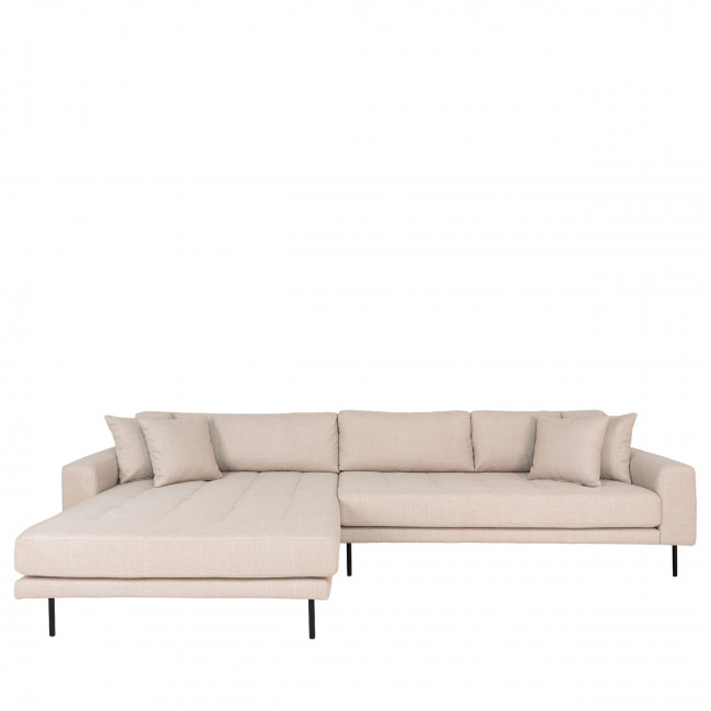 Lido - Canapé d'angle gauche en tissu pieds métal L290cm