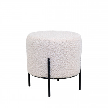 Alford - Pouf rond en tissu bouclette et métal ø35,5cm