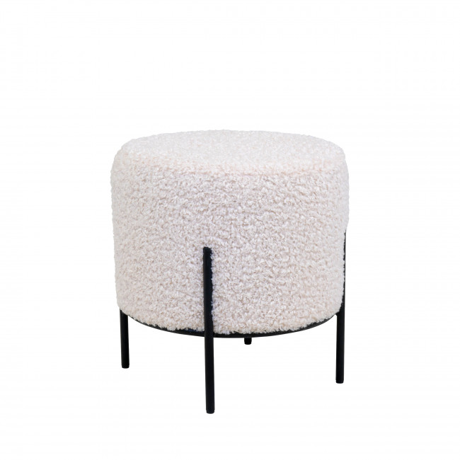 Alford - Pouf rond en tissu bouclette et métal ø35,5cm