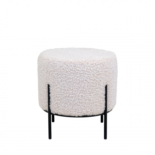 Alford - Pouf rond en tissu bouclette et métal ø35,5cm