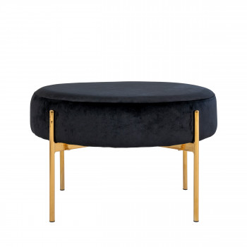 Amadora - Pouf rond en velours et pieds dorés ø61cm