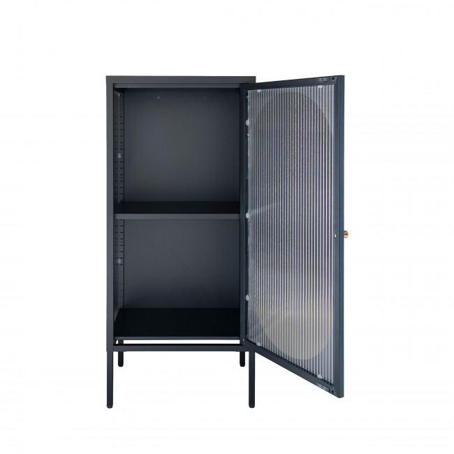 Adelaide - Petit meuble de rangement en verre et métal H50cm