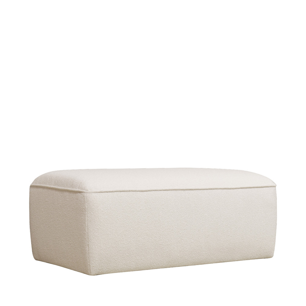 noor - pouf pour canapé modulable en tissu bouclette - couleur - ecru