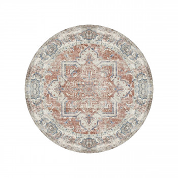 Havana - Tapis rond orange et bleu