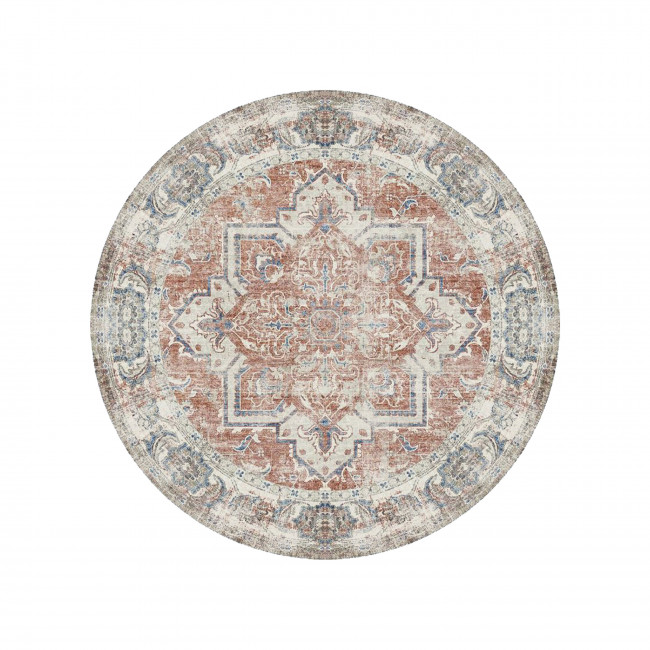 Havana - Tapis rond orange et bleu