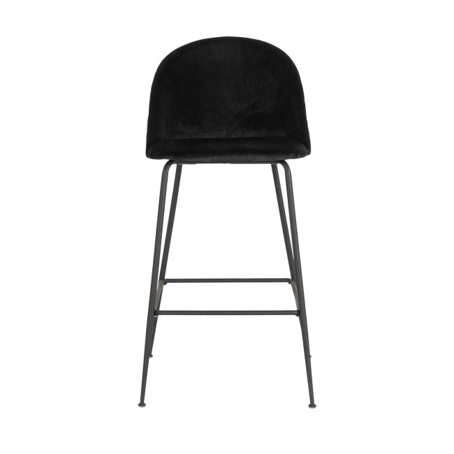 Lausanne - Lot de 2 chaises de bar en velours et métal