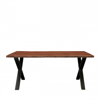 Genova - Table à manger en bois d'acacia et métal 180x90cm