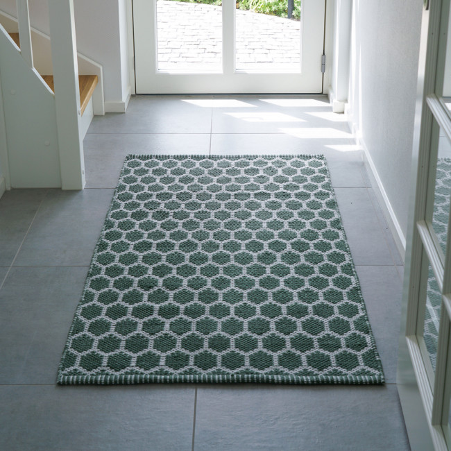 Narbonne - Tapis de couloir vert 100% PET