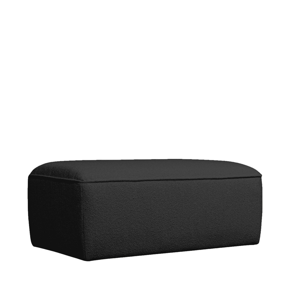 noor - pouf pour canapé modulable en tissu bouclette - couleur - noir