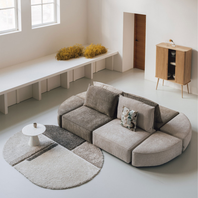 Zest - Tapis contemporain beige/marron