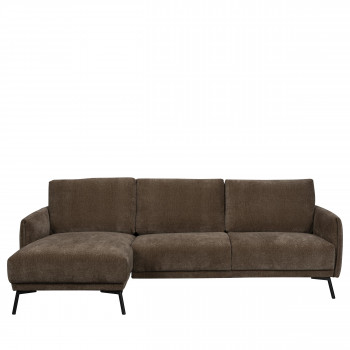 Harper - Canapé d'angle gauche en tissu chenille