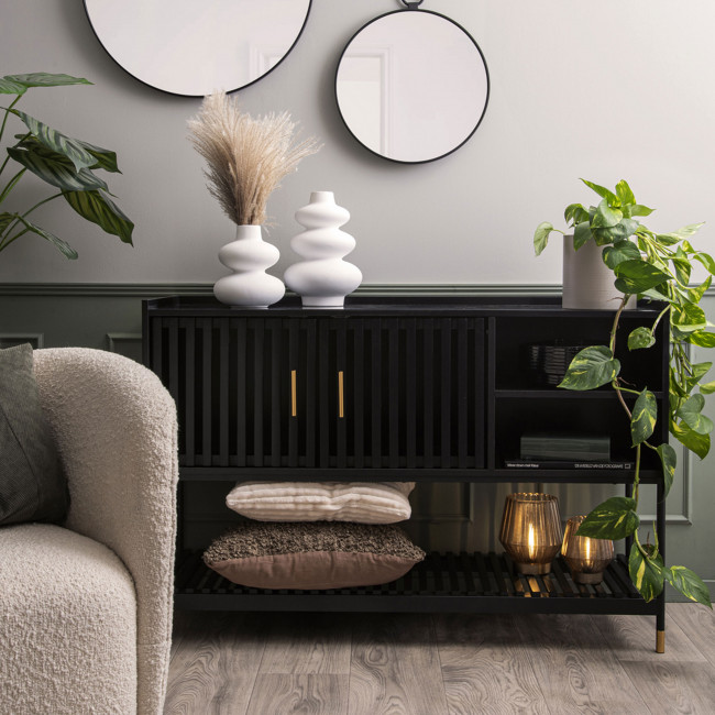 Marve - Buffet 2 portes 2 étagères en bois
