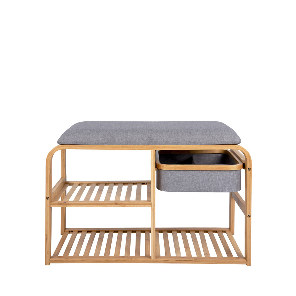 Dur - Banc en bambou avec rangements - Couleur - Bois clair