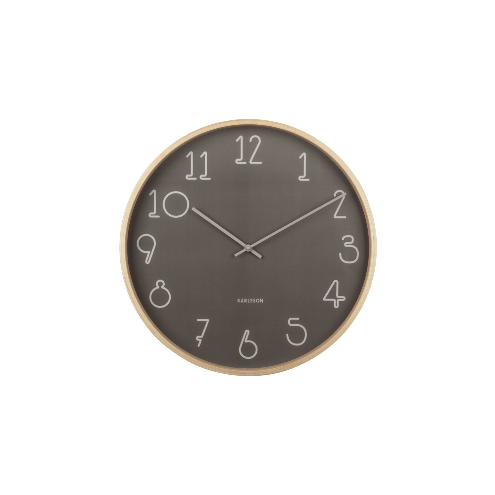 Sencillo - Horloge aux nombres graphiques ø40cm - Couleur - Gris foncé