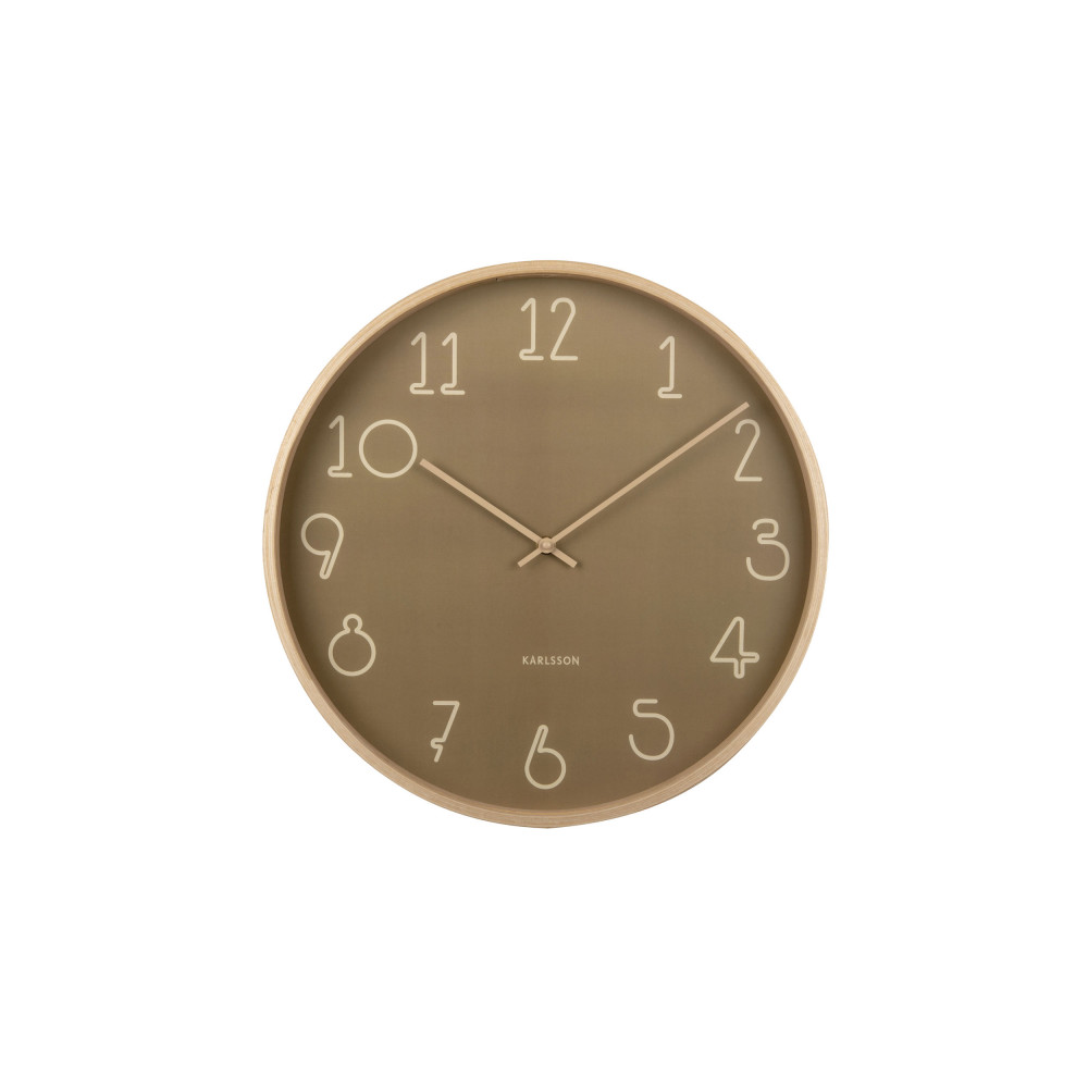 Sencillo - Horloge aux nombres graphiques ø40cm - Couleur - Vert