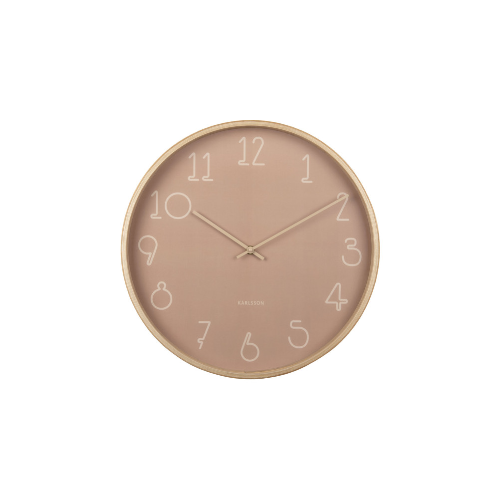 Sencillo - Horloge aux nombres graphiques ø40cm - Couleur - Rose pastel