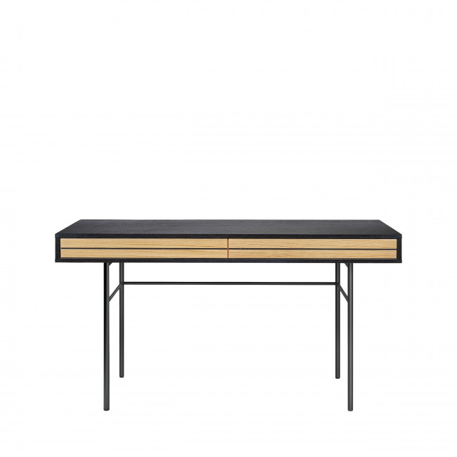 Stripe - Bureau en bois et métal 2 tiroirs