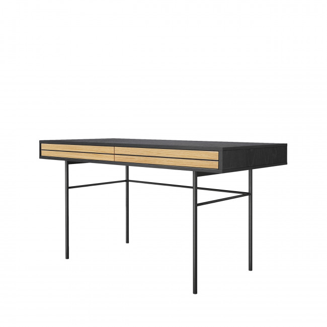 Stripe - Bureau en bois et métal 2 tiroirs