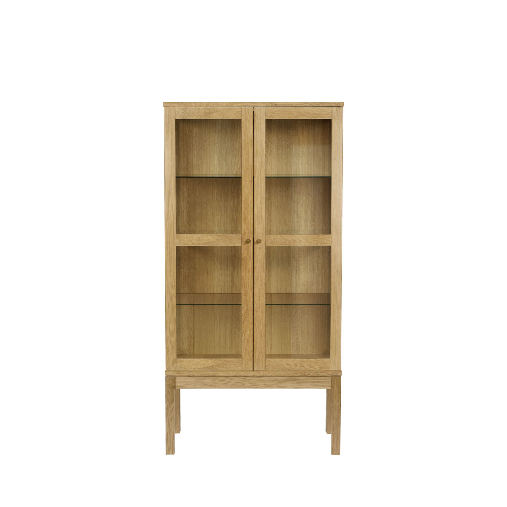 AbbeyWood - Vitrine en bois 2 portes - Couleur - Bois clair