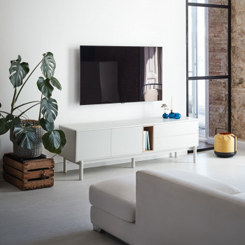 Corvo - Meuble tv 2 portes 2 tiroirs en bois L180cm