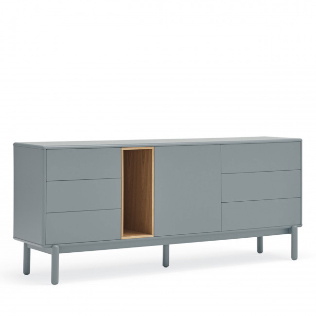 Corvo - Buffet 1 porte 6 tiroirs en bois L180cm