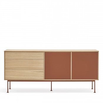 Yoko - Buffet 2 portes 3 tiroirs en bois L180cm