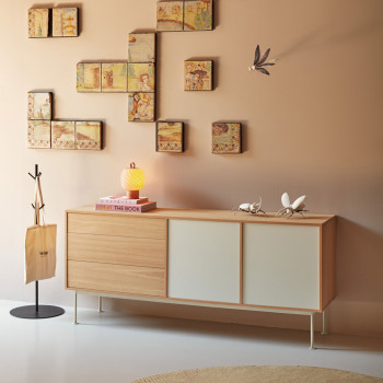 Yoko - Buffet 2 portes 3 tiroirs en bois L180cm