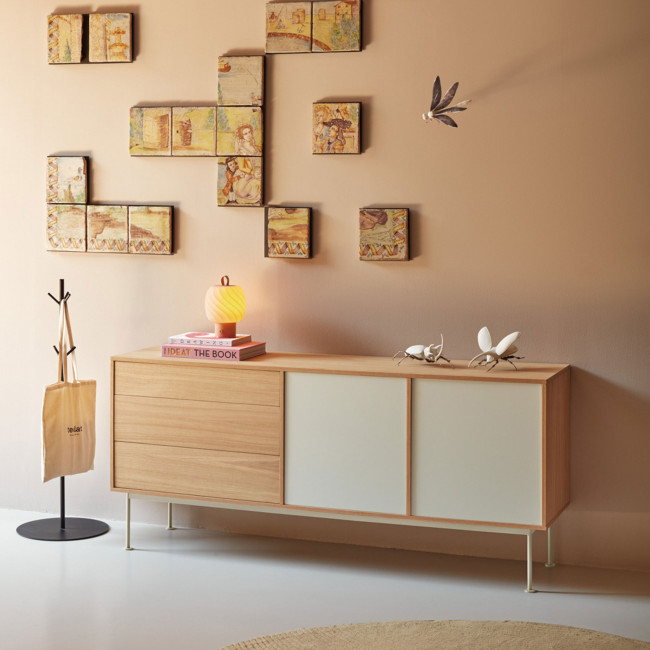 Yoko - Buffet 2 portes 3 tiroirs en bois L180cm