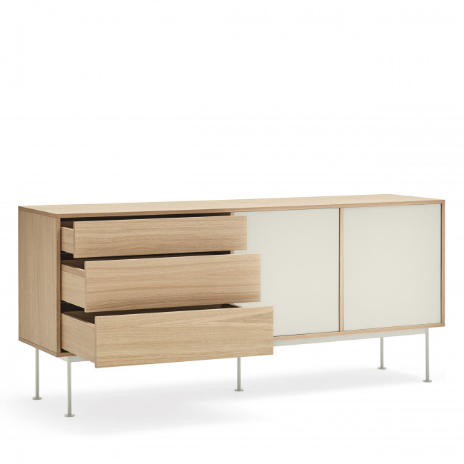 Yoko - Buffet 2 portes 3 tiroirs en bois L180cm