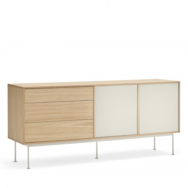 Yoko - Buffet 2 portes 3 tiroirs en bois L180cm