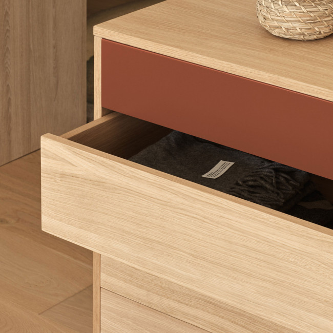 Yoko - Commode 4 tiroirs en bois L90xH45cm