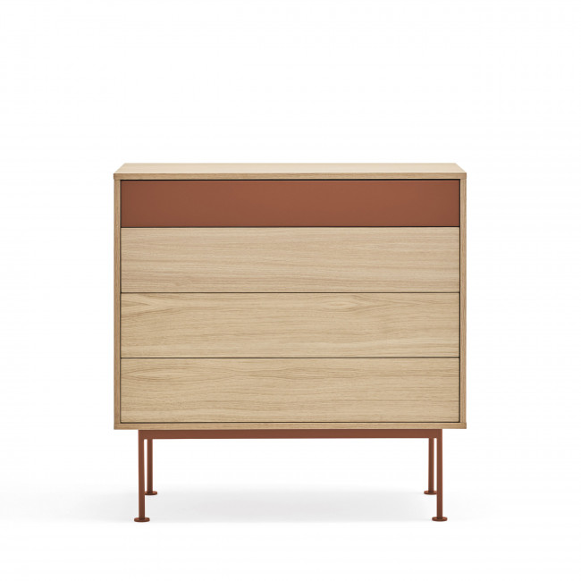 Yoko - Commode 4 tiroirs en bois L90xH45cm