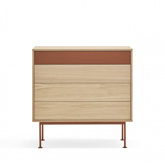Yoko - Commode 4 tiroirs en bois L90xH45cm