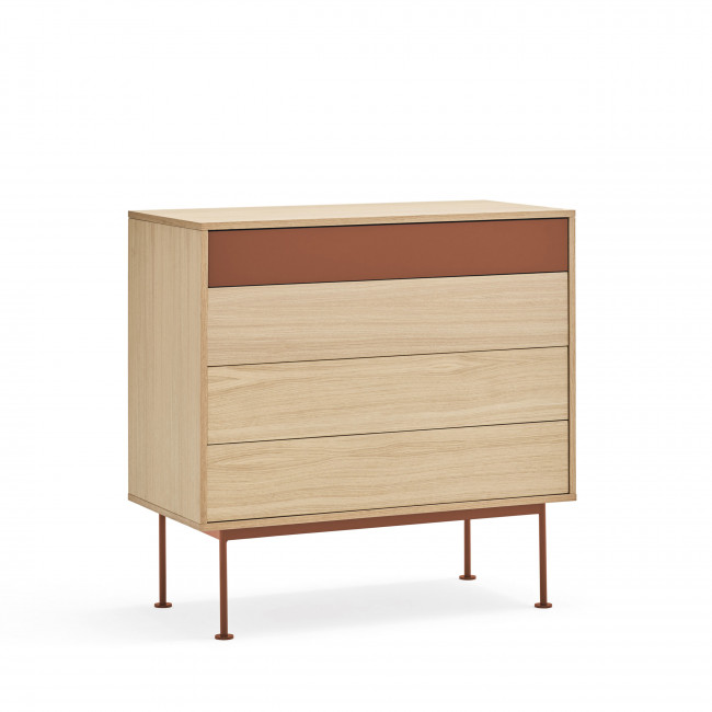 Yoko - Commode 4 tiroirs en bois L90xH45cm