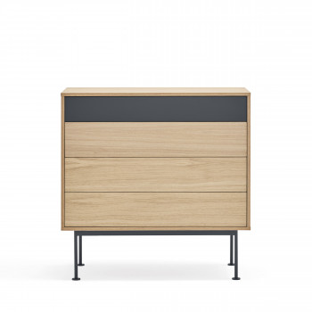 Yoko - Commode 4 tiroirs en bois L90xH45cm