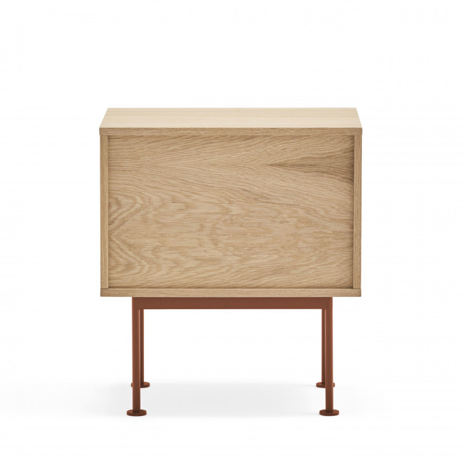 Yoko - Table de chevet 2 tiroirs en bois et métal