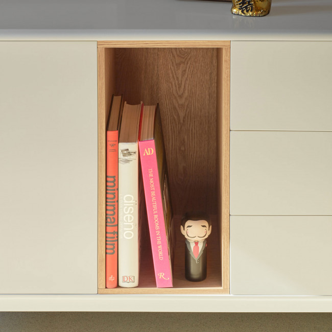 Corvo - Buffet 1 porte 3 tirois en bois L136,8cm