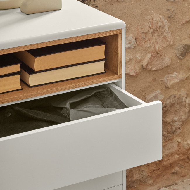 Corvo - Commode 7 tiroirs 1 niche en bois L120xH90cm