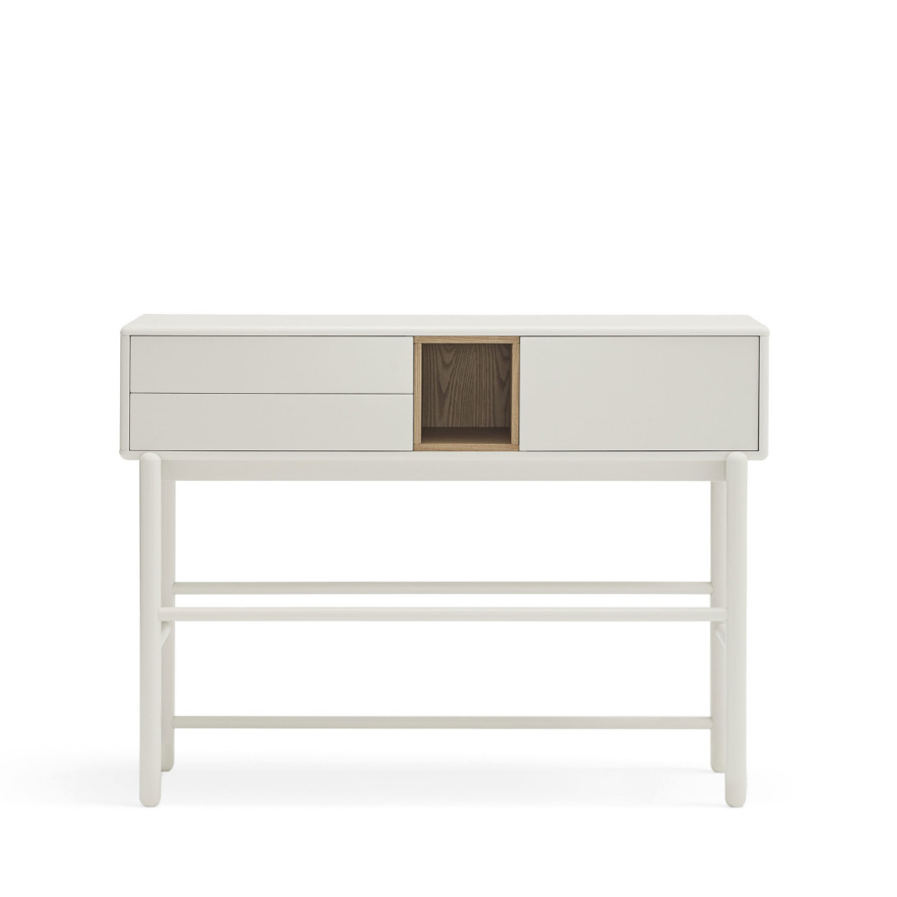 corvo - console 1 porte 2 tiroirs en bois l180cm - couleur - blanc